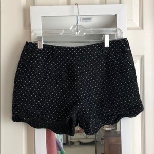 Black polka dotted scalloped shorts